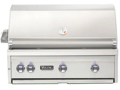 Viking 42 Inch Wide Natural Gas Built-In Grill with ProSear2 Infrared Burner, Rotisserie, and Smoker Box
